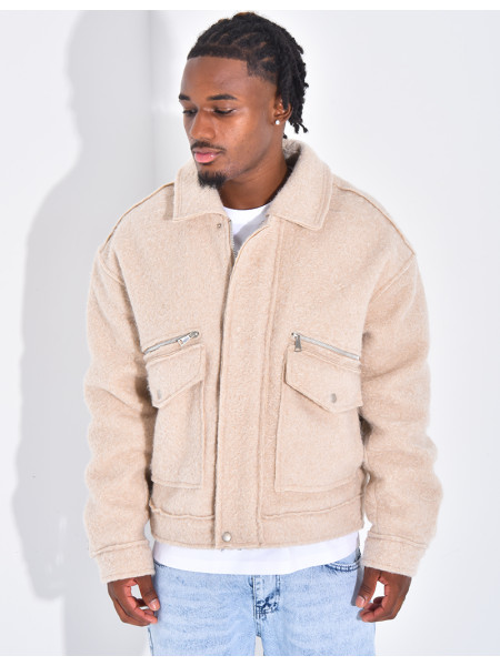 Veste à poches chiné