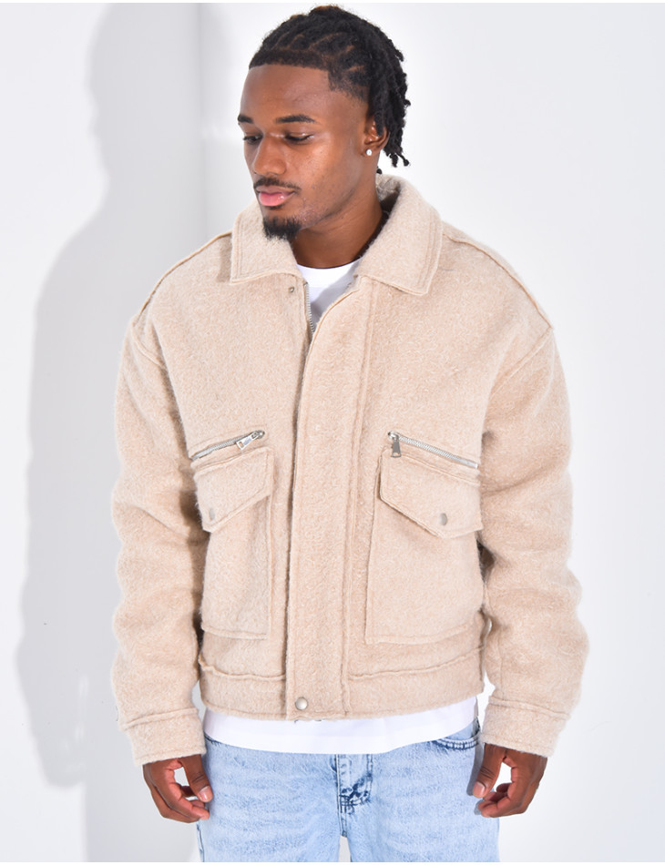 Veste à poches chiné