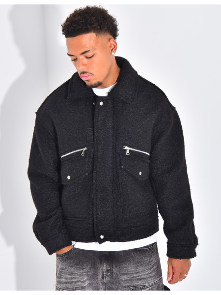 Veste à poches chiné