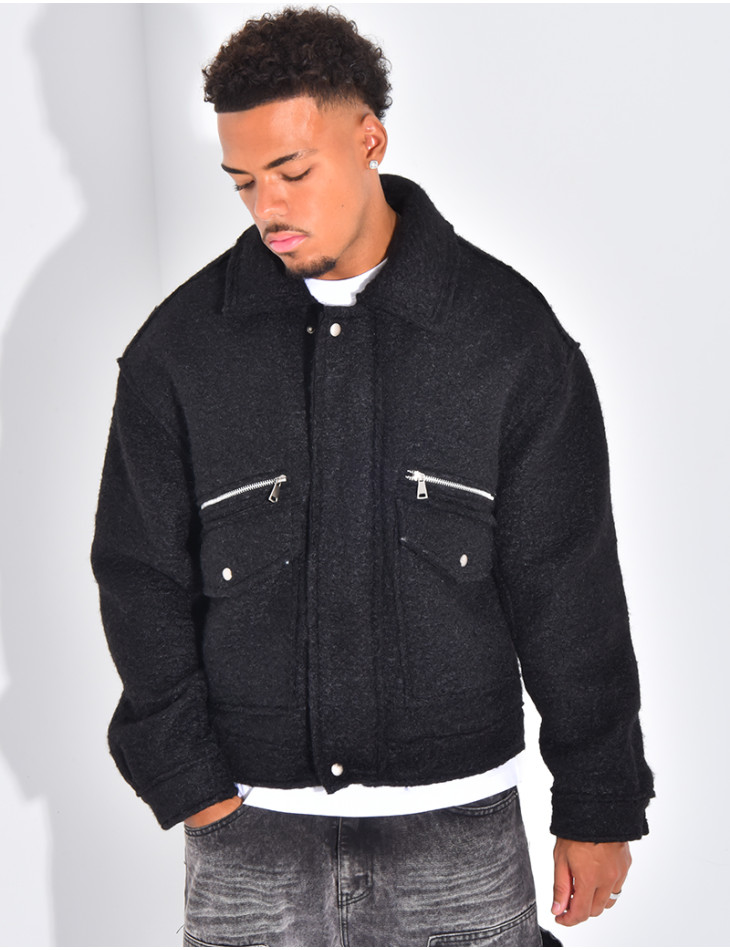 Veste à poches chiné