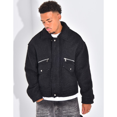 Veste à poches chiné