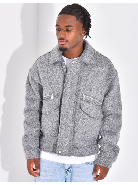 Mottled jacket with pockets