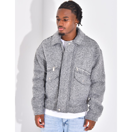 Mottled jacket with pockets