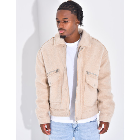 Veste à poches chiné