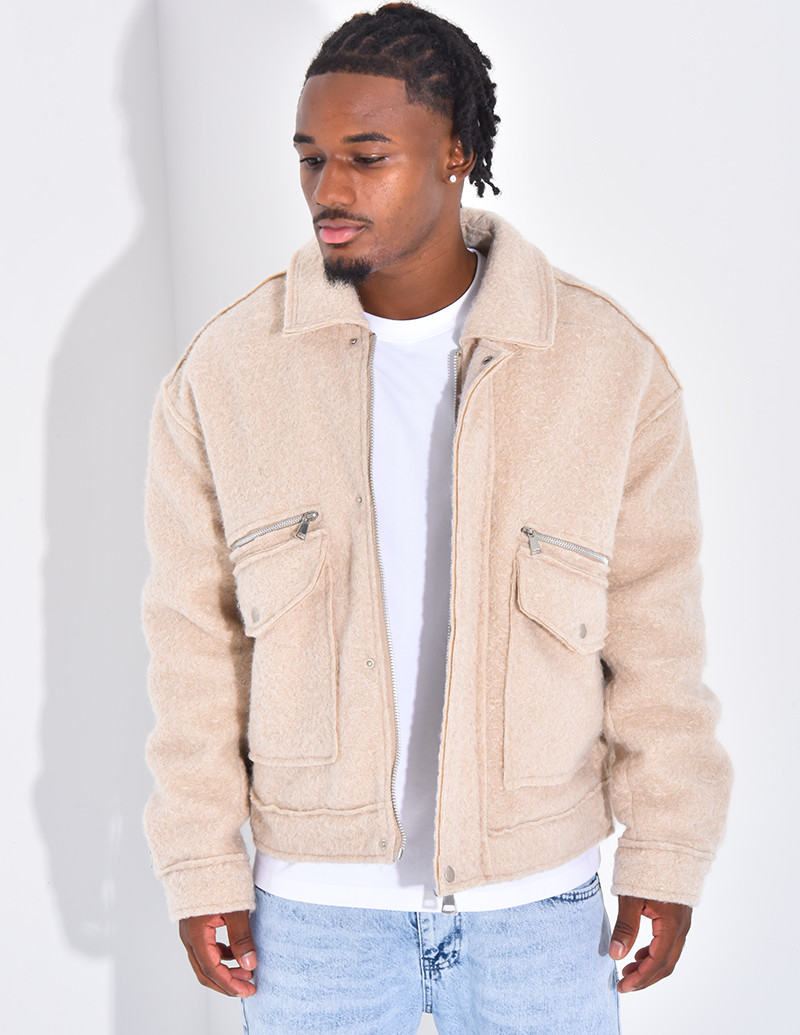 Veste à poches chiné