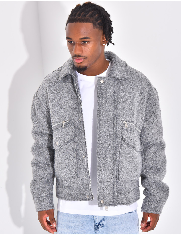 Mottled jacket with pockets