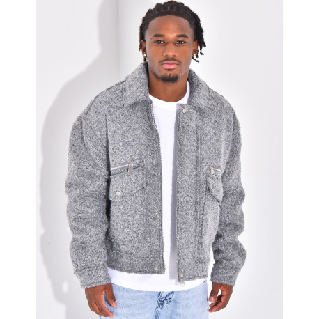 Veste à poche chiné
