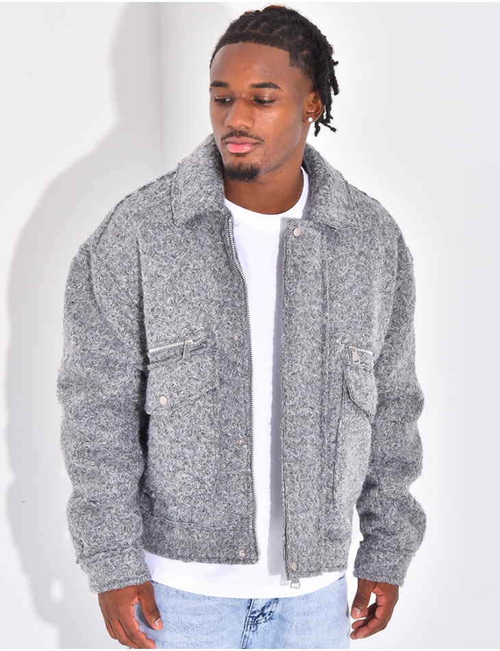 Mottled jacket with pockets