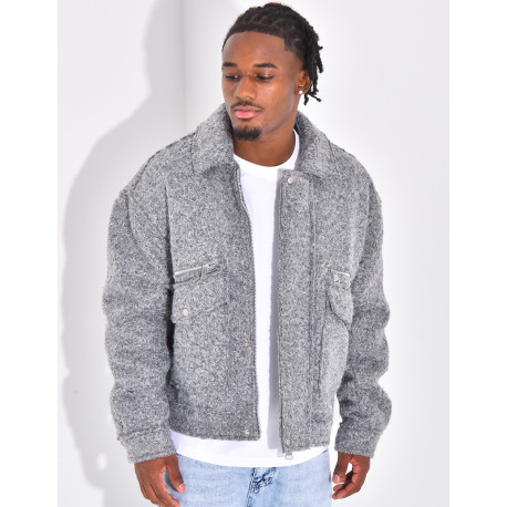 Mottled jacket with pockets