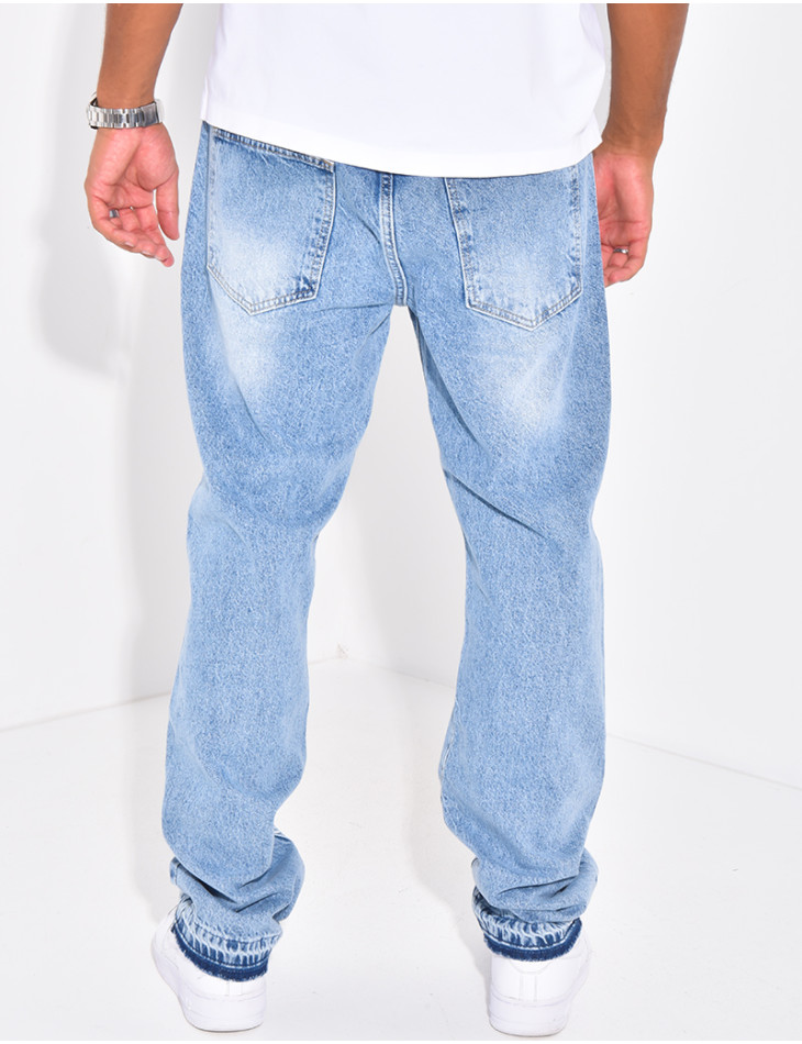 Jeans homme motifs fleurs