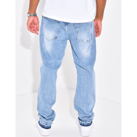 Jeans homme motifs fleurs