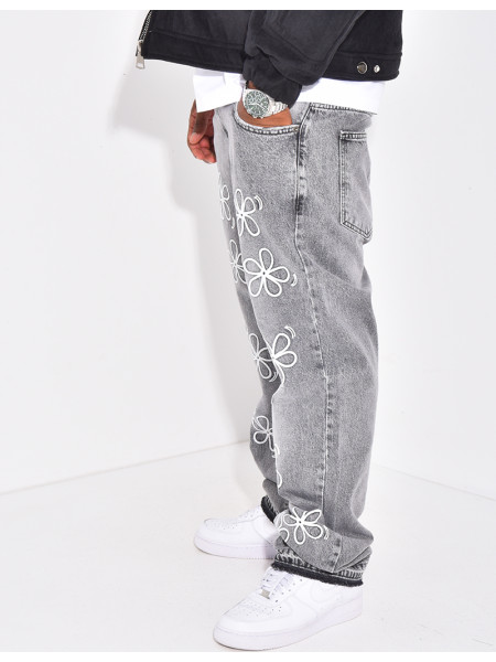 Jeans à fleurs