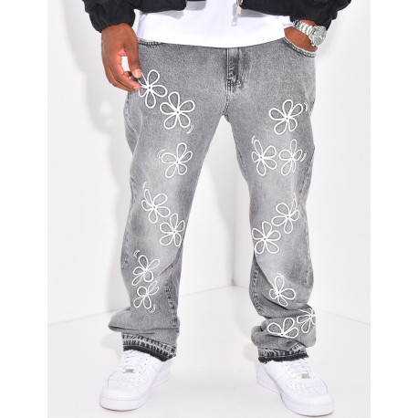Jeans à fleurs