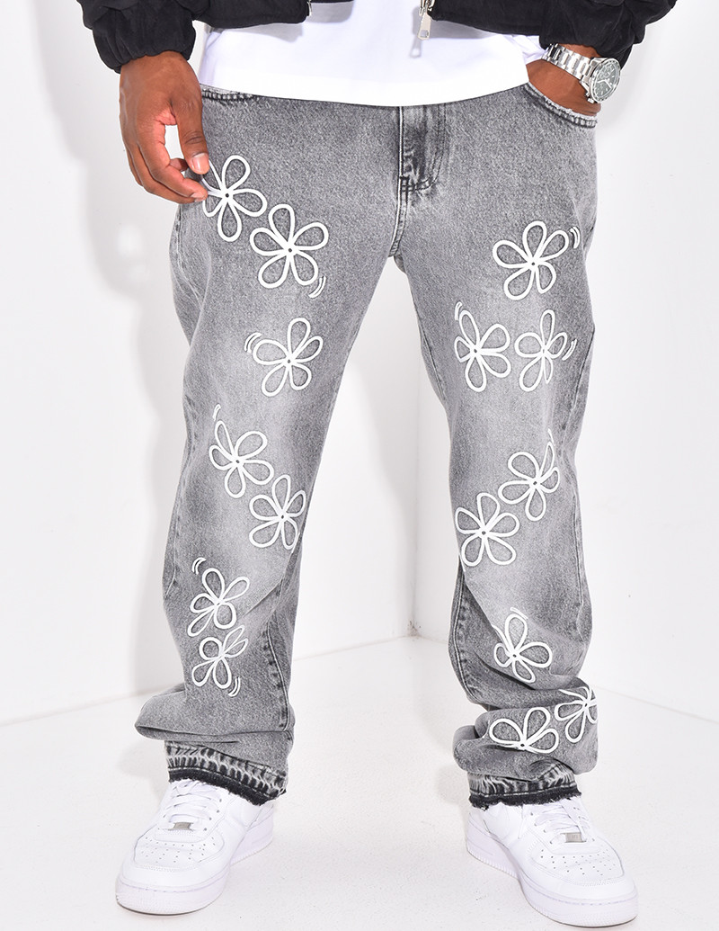 Jeans à fleurs