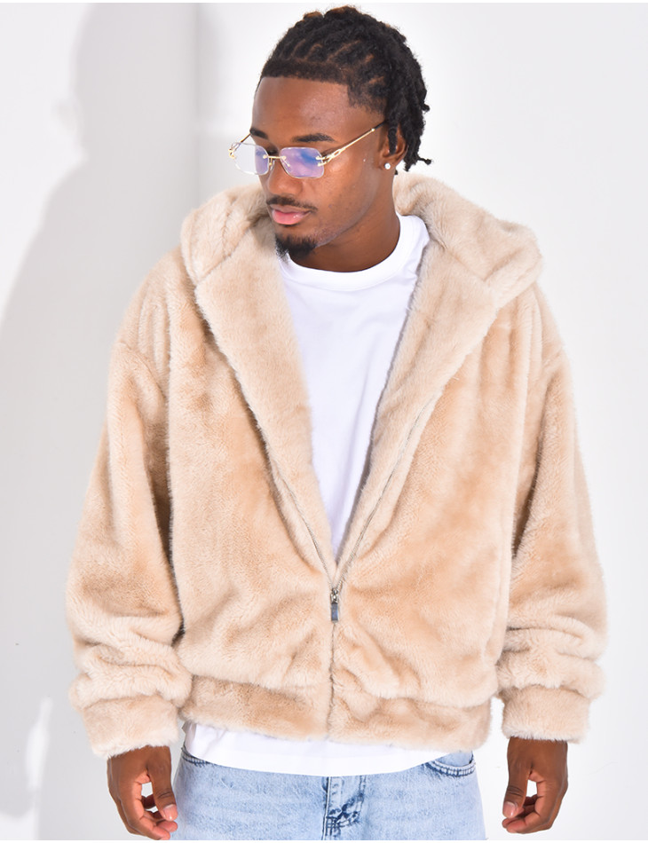 Veste à capuche en fourrure