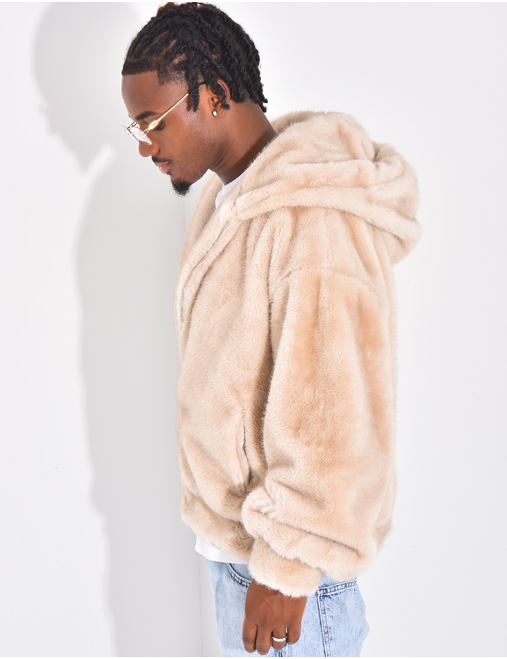 Veste à capuche en fourrure