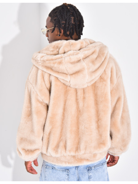 Veste à capuche en fourrure