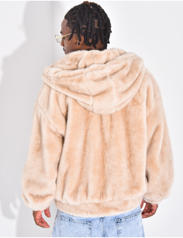 Veste à capuche en fourrure
