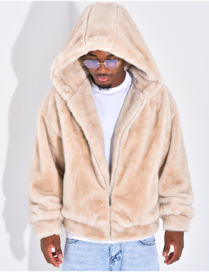 Veste à capuche en fourrure