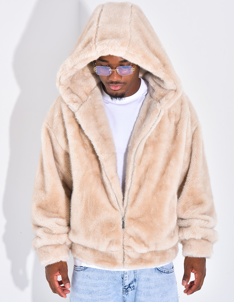 Fur hooded jacket