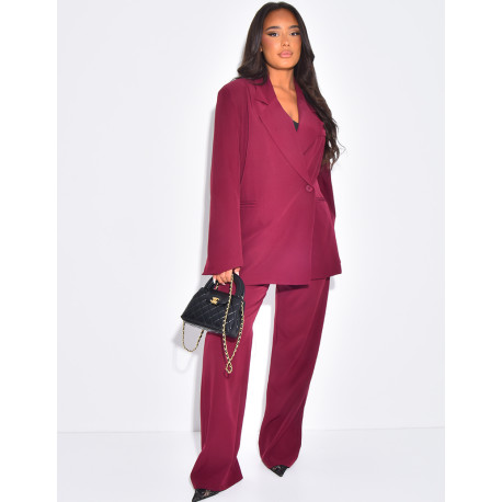 Oversized blazer and straight-leg trousers set