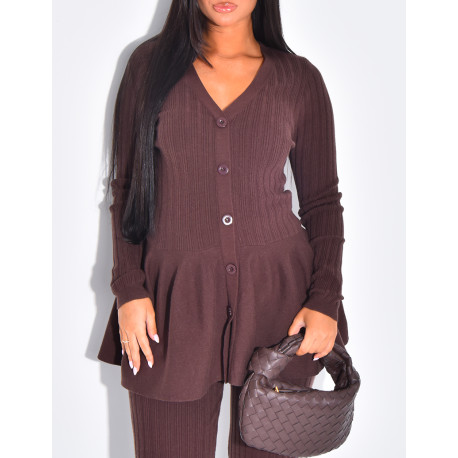 Ensemble pull évasé manches longue & pantalon en laine