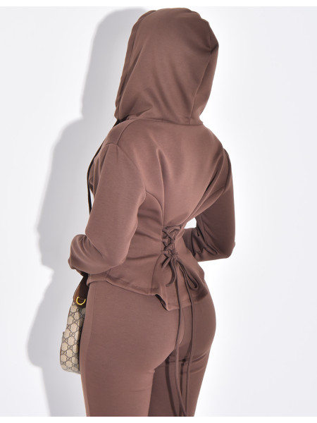 Ensemble de jogging à veste cintrée dans le dos et pantalon évasé