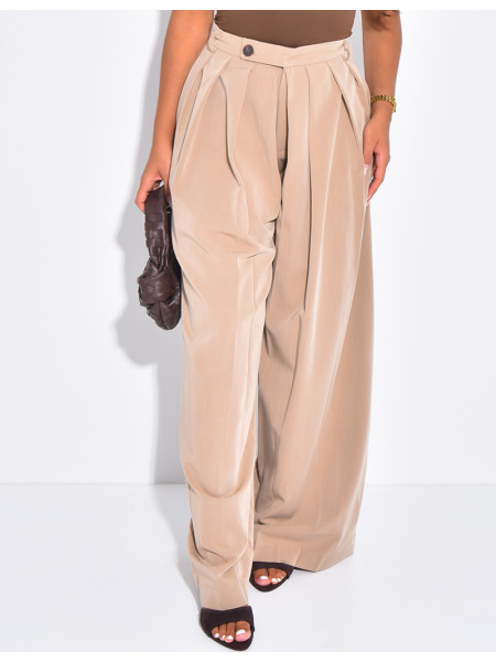 Pantalon de tailleur à pinces effet bouffant