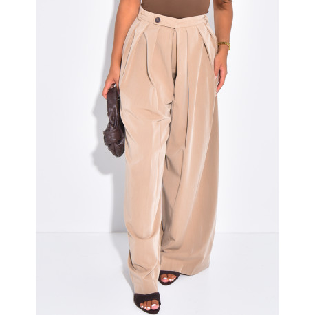 Pantalon de tailleur à pinces effet bouffant