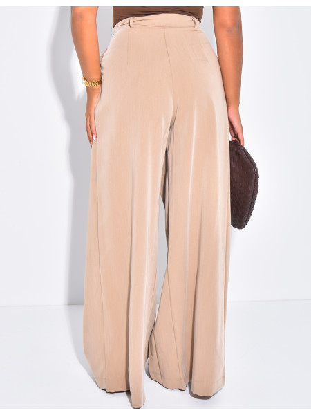 Pantalon de tailleur à pinces effet bouffant