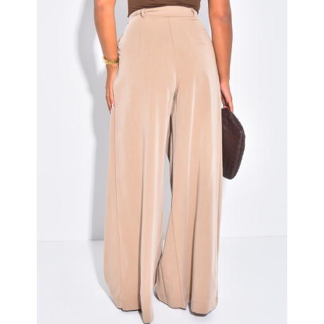 Pantalon de tailleur à pinces effet bouffant