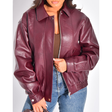 Oversized bomber jackets in thick faux leather