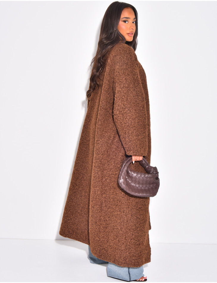 Oversized mottled wool coat