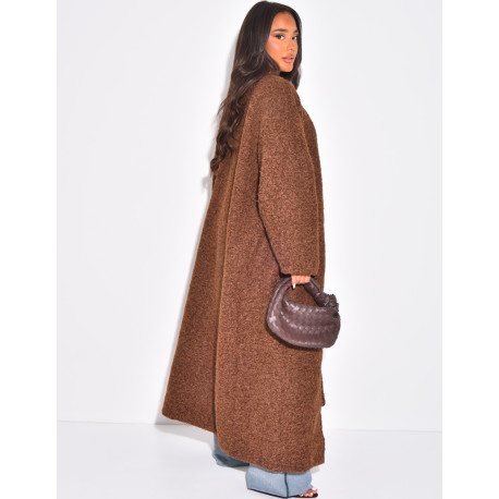 Oversized mottled wool coat