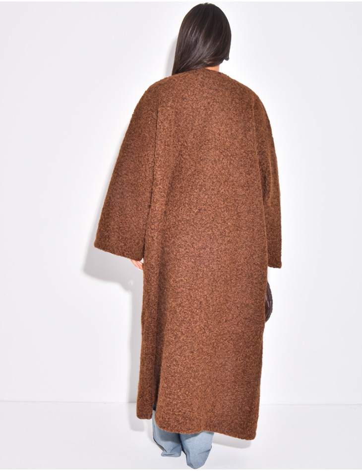 Oversized mottled wool coat