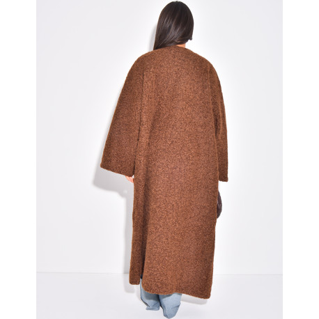 Oversized mottled wool coat