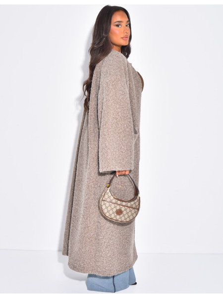 Oversized coat in mottled wool