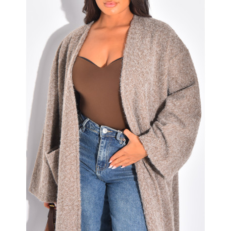 Oversized coat in mottled wool