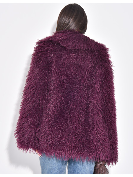 Manteau mi-long à fourrure fluffy