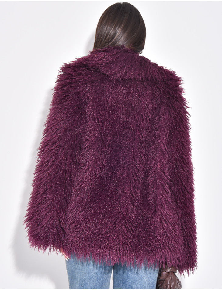 Manteau mi-long à fourrure fluffy