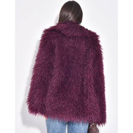 Manteau mi-long à fourrure fluffy