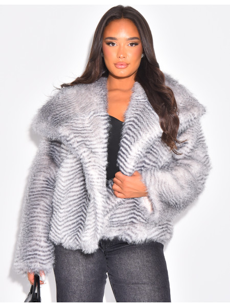 Dickes Premium-Kunstfell mit kontrastierenden Reflexen