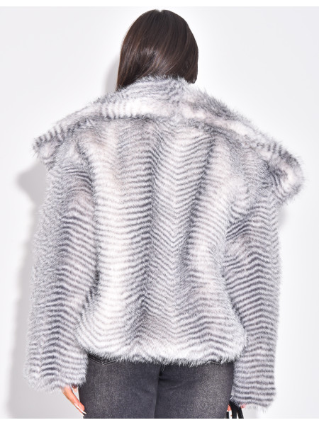 Dickes Premium-Kunstfell mit kontrastierenden Reflexen