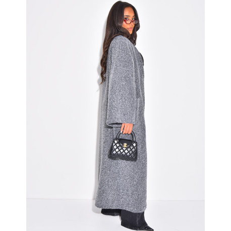 Manteau oversize en laine chiné