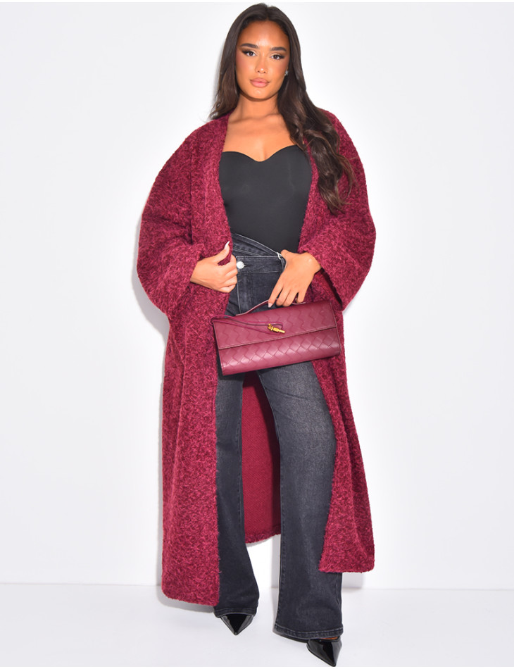 Oversized marl wool coat