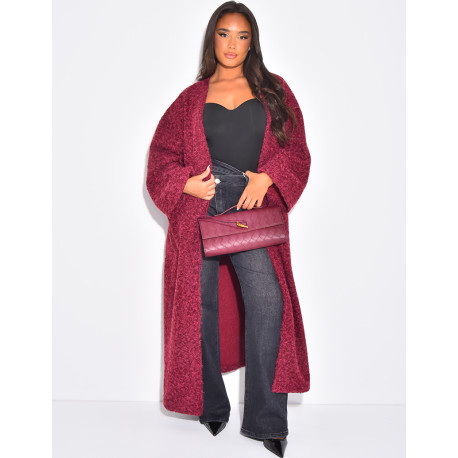Oversized marl wool coat