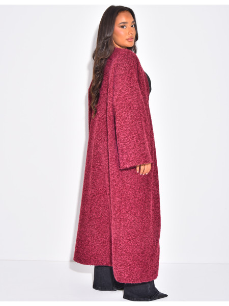 Oversize-Wollmantel in Melierung