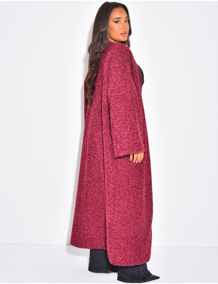 Oversize-Wollmantel in Melierung