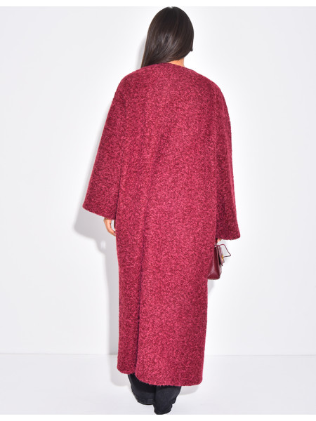 Oversize-Wollmantel in Melierung