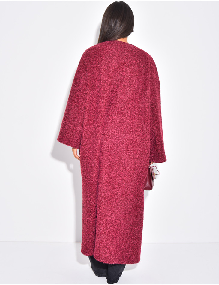 Oversize-Wollmantel in Melierung